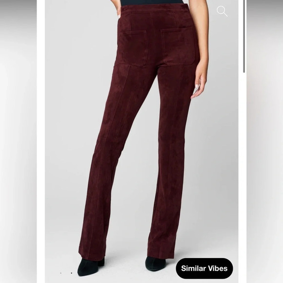 Blank NYC Roasted Eggplant High Waist Faux Suede Boot Cut Flare Pants, Size 30 - Picture 1 of 10